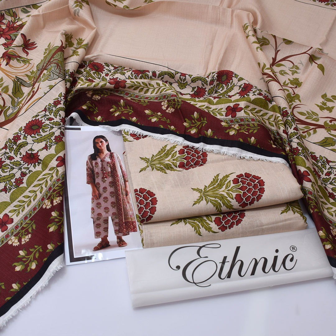Ethnic Digital Printed Khaddar 3-Piece Un-Stiched