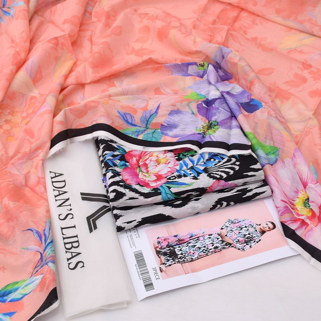 Adan's Libas Digital Lawn 3-Piece Un-Stiched