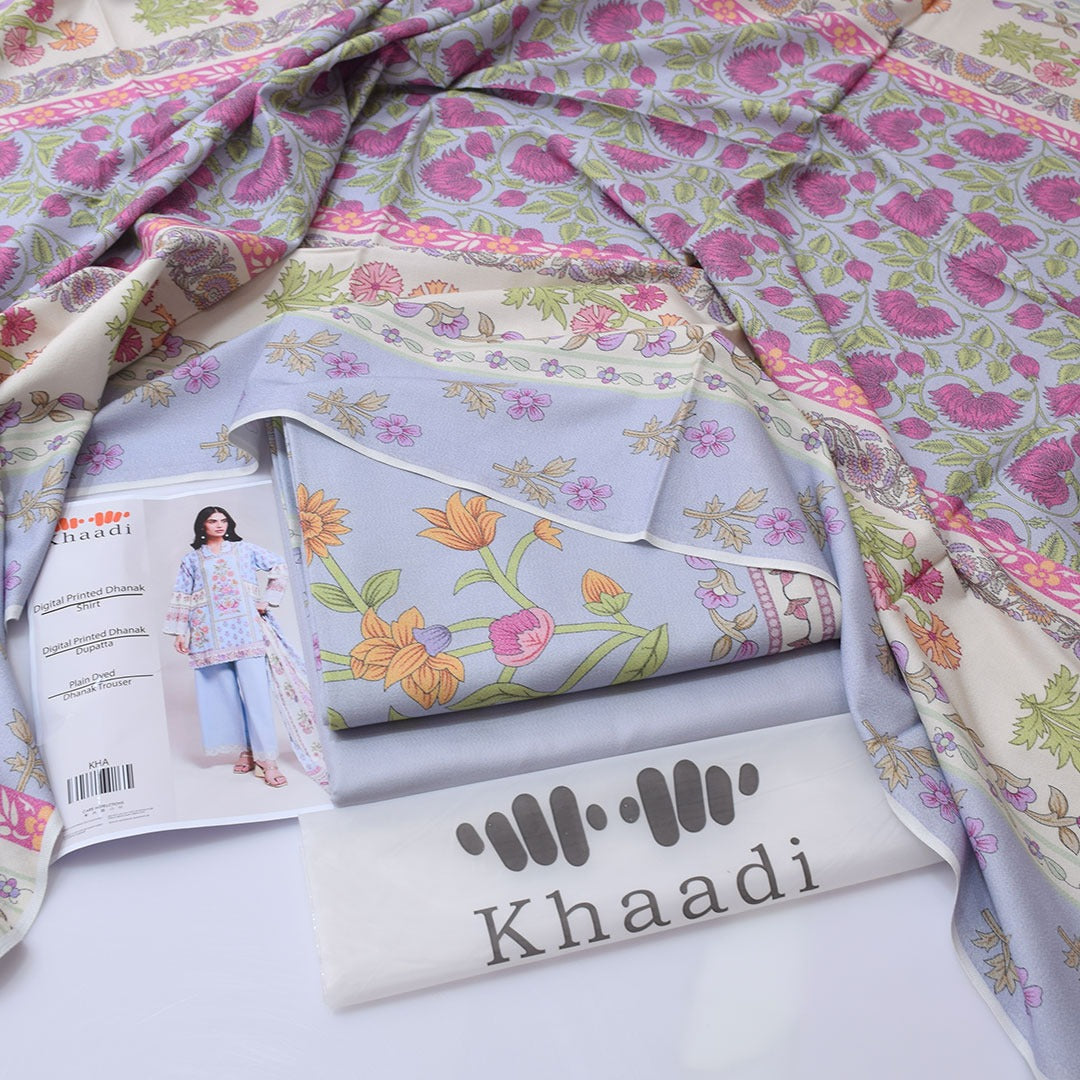 Khaadi Digital Printed Dhanak 3-Piece Un-Stiched