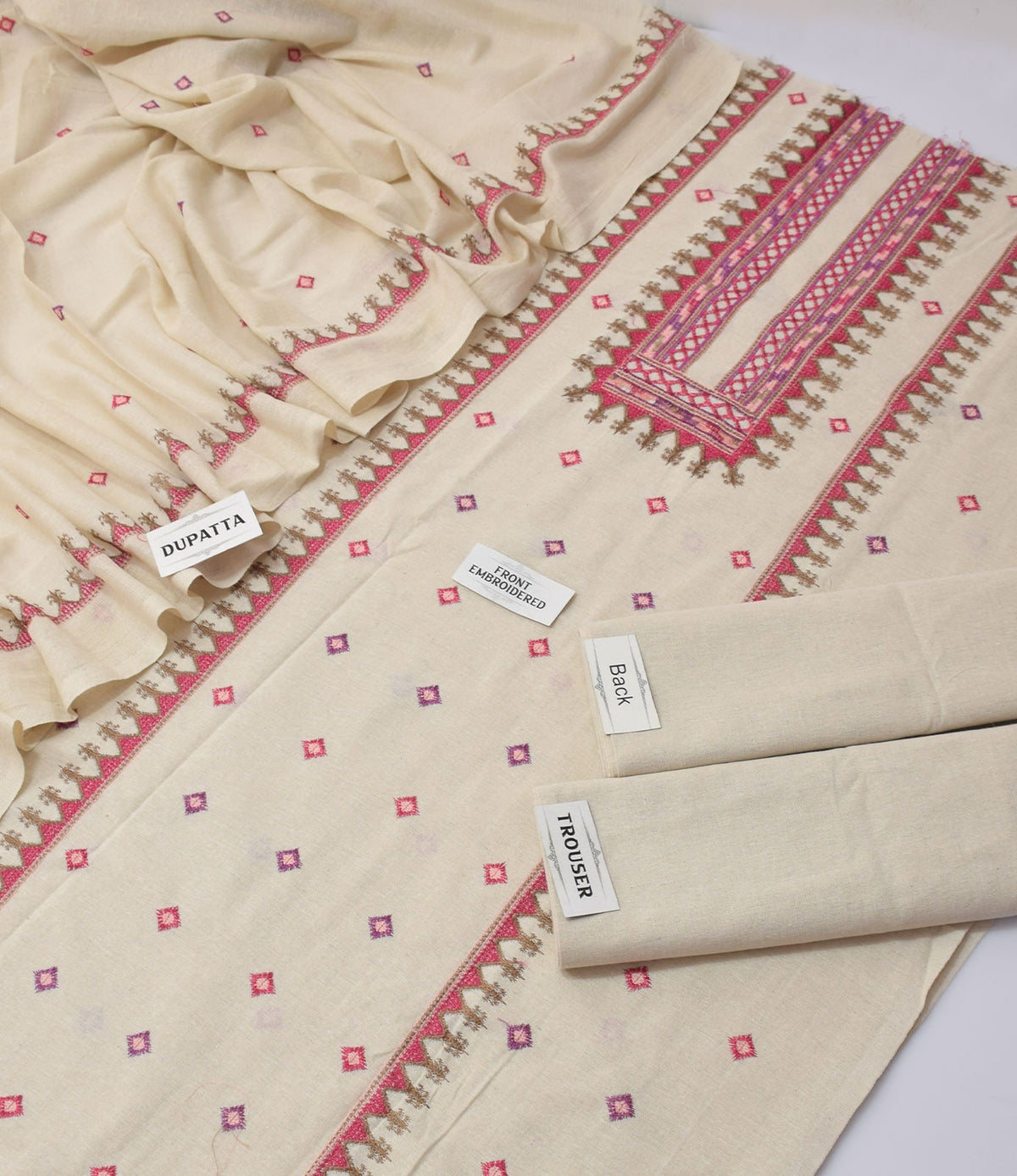 Bareeze Karandi Khaddar Embroidered 3-Piece Un-Stiched