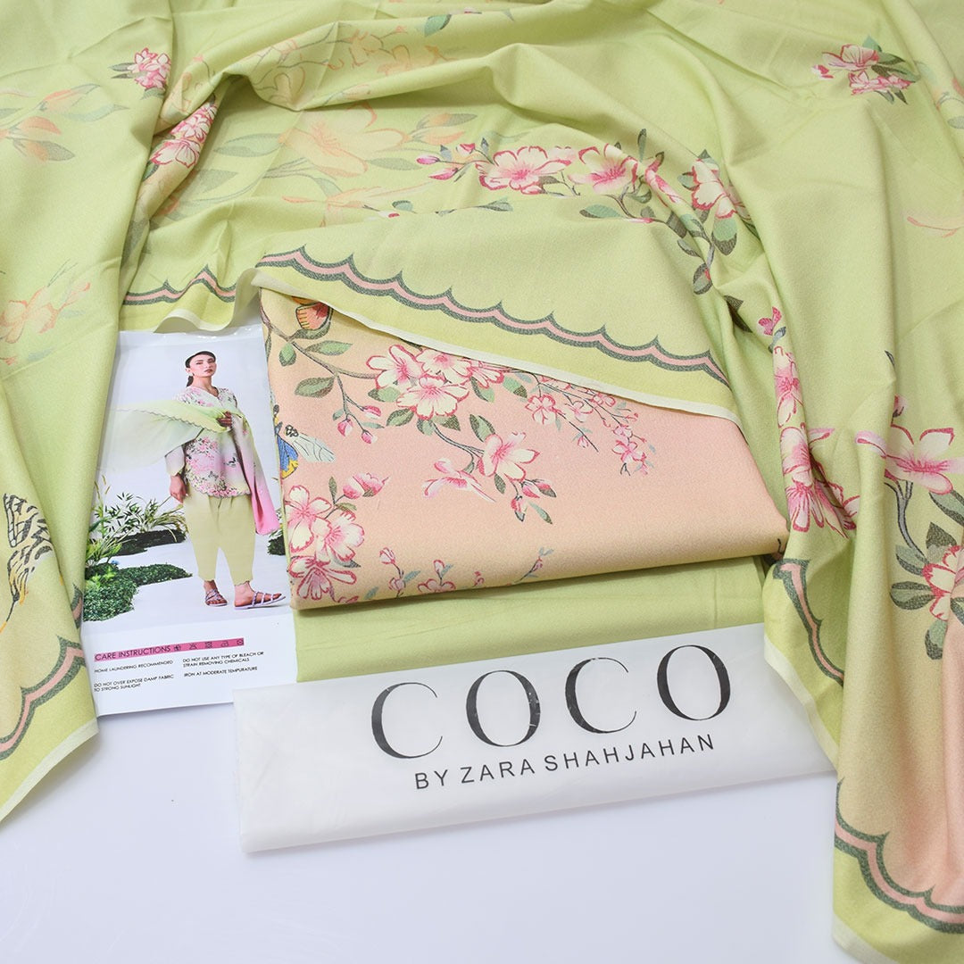 Coco By Zara Shahjahan Digital Printed Dhanak 3-Piece Un-Stiched