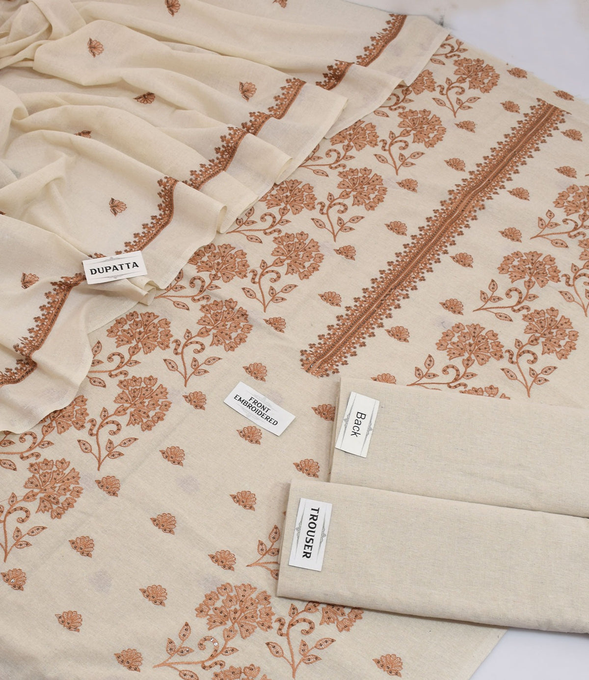 Bareeze Karandi Khaddar Embroidered 3-Piece Un-Stiched