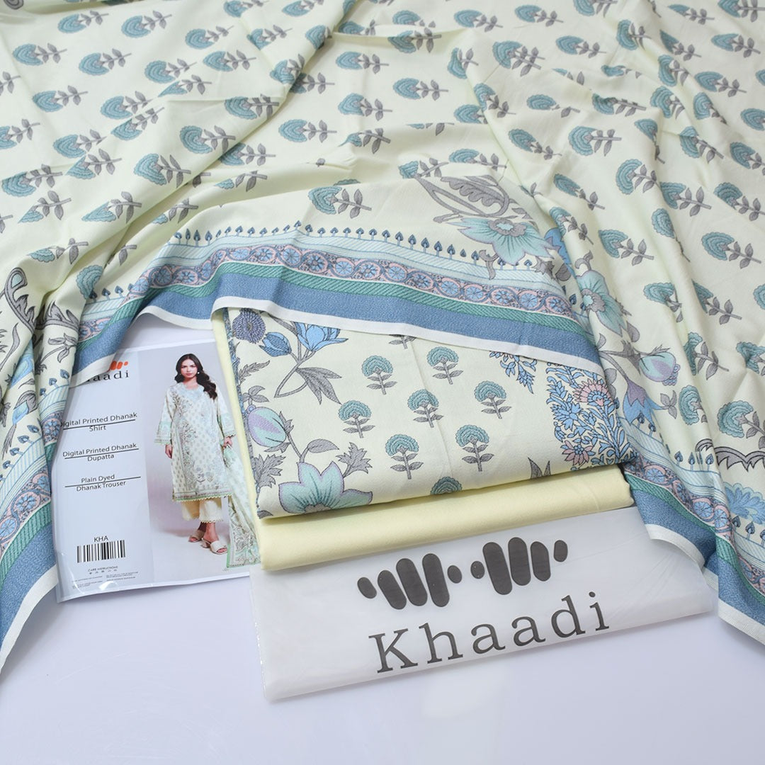 Khaadi Digital Printed Dhanak 3-Piece Un-Stiched