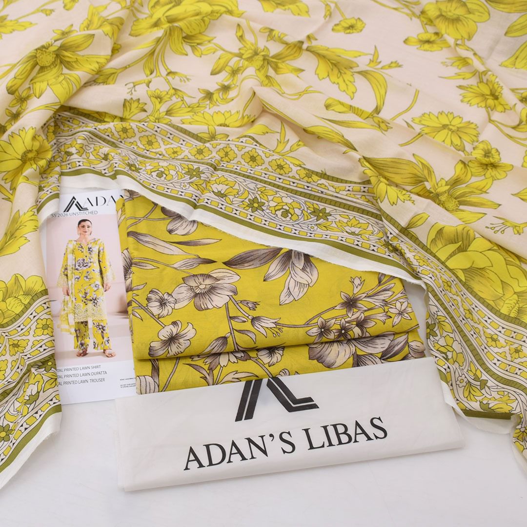 Adan's Libas Digital Lawn 3-Piece Un-Stiched