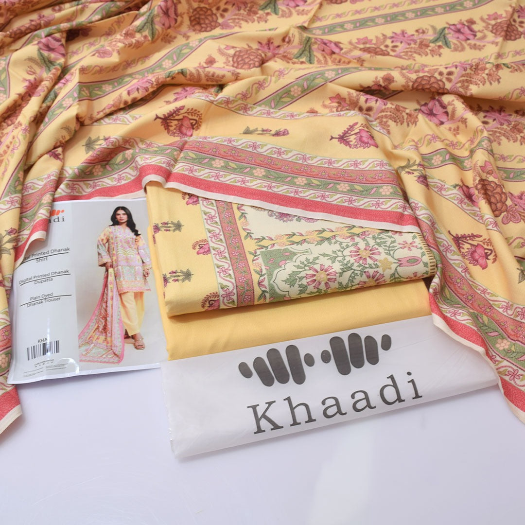Khaadi Digital Printed Dhanak 3-Piece Un-Stiched