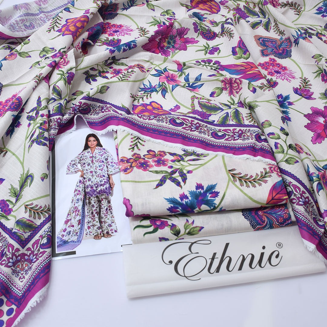 Ethnic Digital Printed Khaddar 3-Piece Un-Stiched