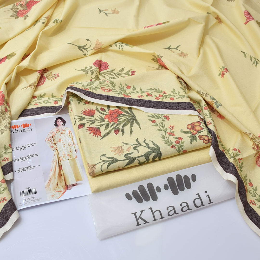 Khaadi Digital Printed Dhanak 3-Piece Un-Stiched
