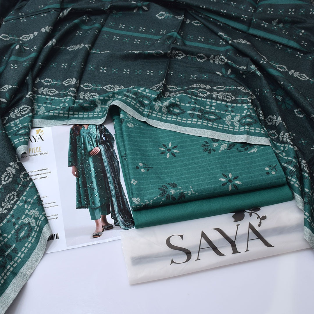 Saya Digital Printed Dhanak 3-Piece Un-Stiched