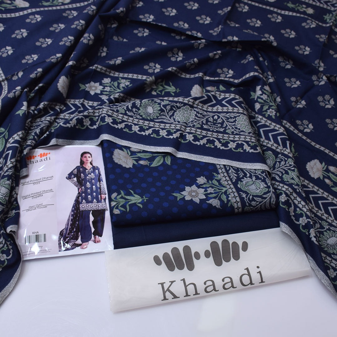 Khaadi Digital Printed Dhanak 3-Piece Un-Stiched