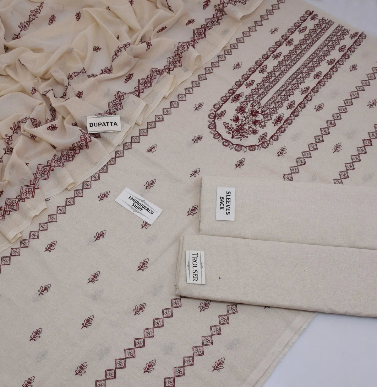 Bareeze Karandi Khaddar Embroidered 3-Piece Un-Stiched