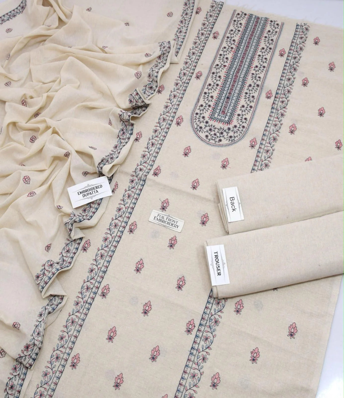 Bareeze Karandi Khaddar Embroidered 3-Piece Un-Stiched