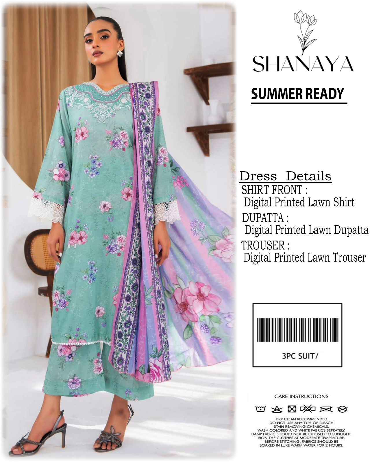Shanaya Digital Lawn 3-Piece Unstiched