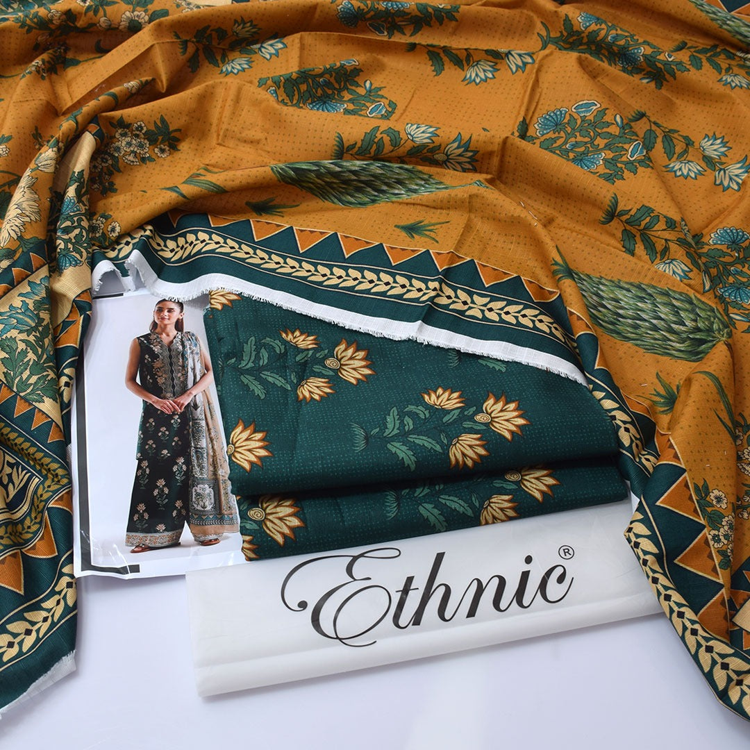 Ethnic Digital Printed Khaddar 3-Piece Un-Stiched