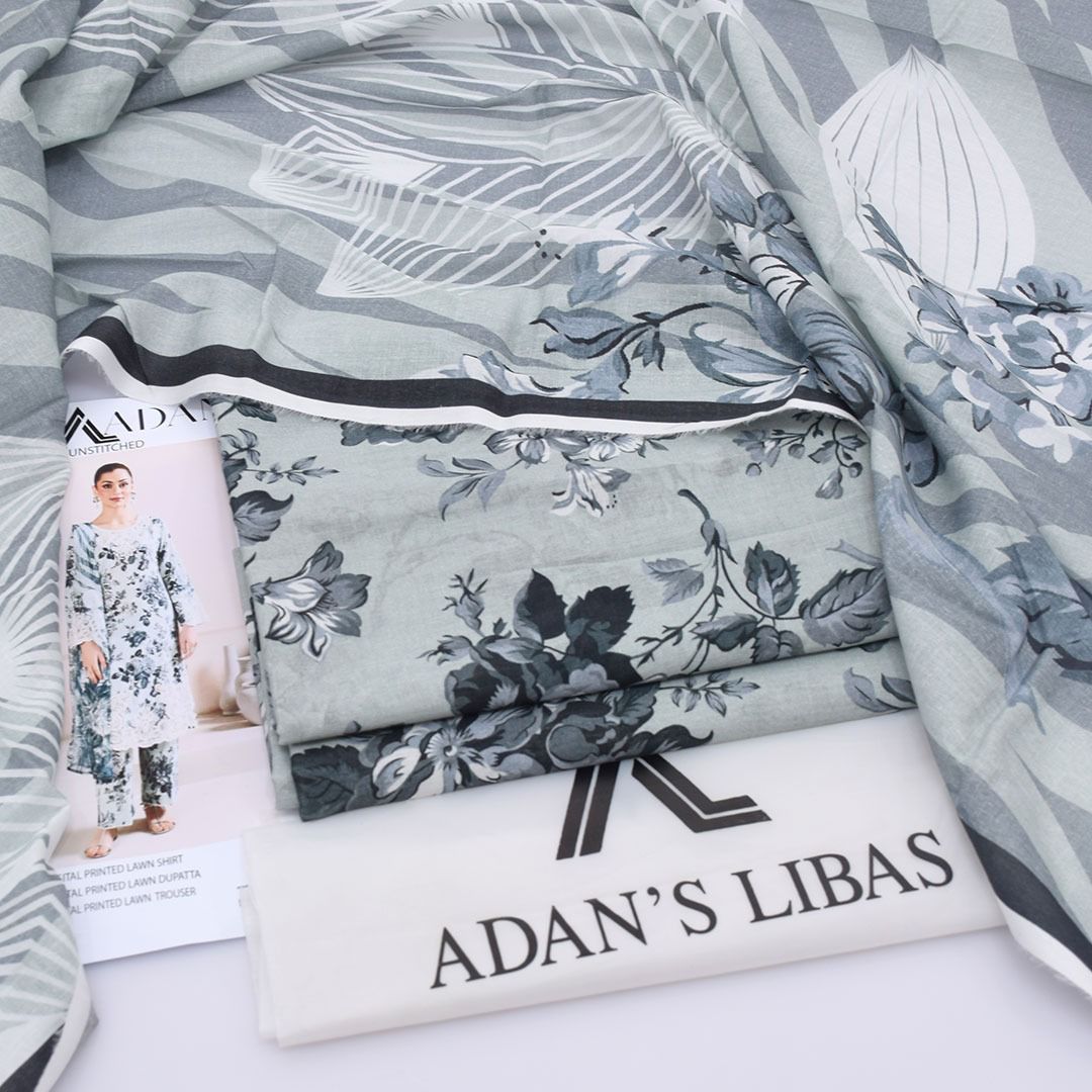 Adan's Libas Digital Lawn 3-Piece Un-Stiched
