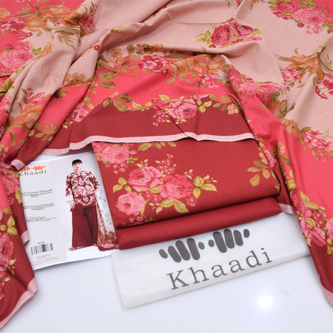 Khaadi Digital Printed Dhanak 3-Piece Un-Stiched