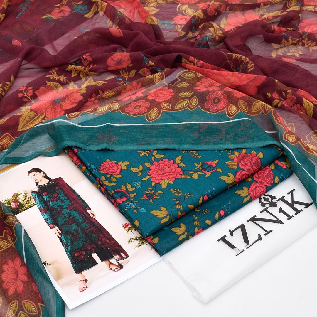 Iznik Lawn 3-Piece UnStiched