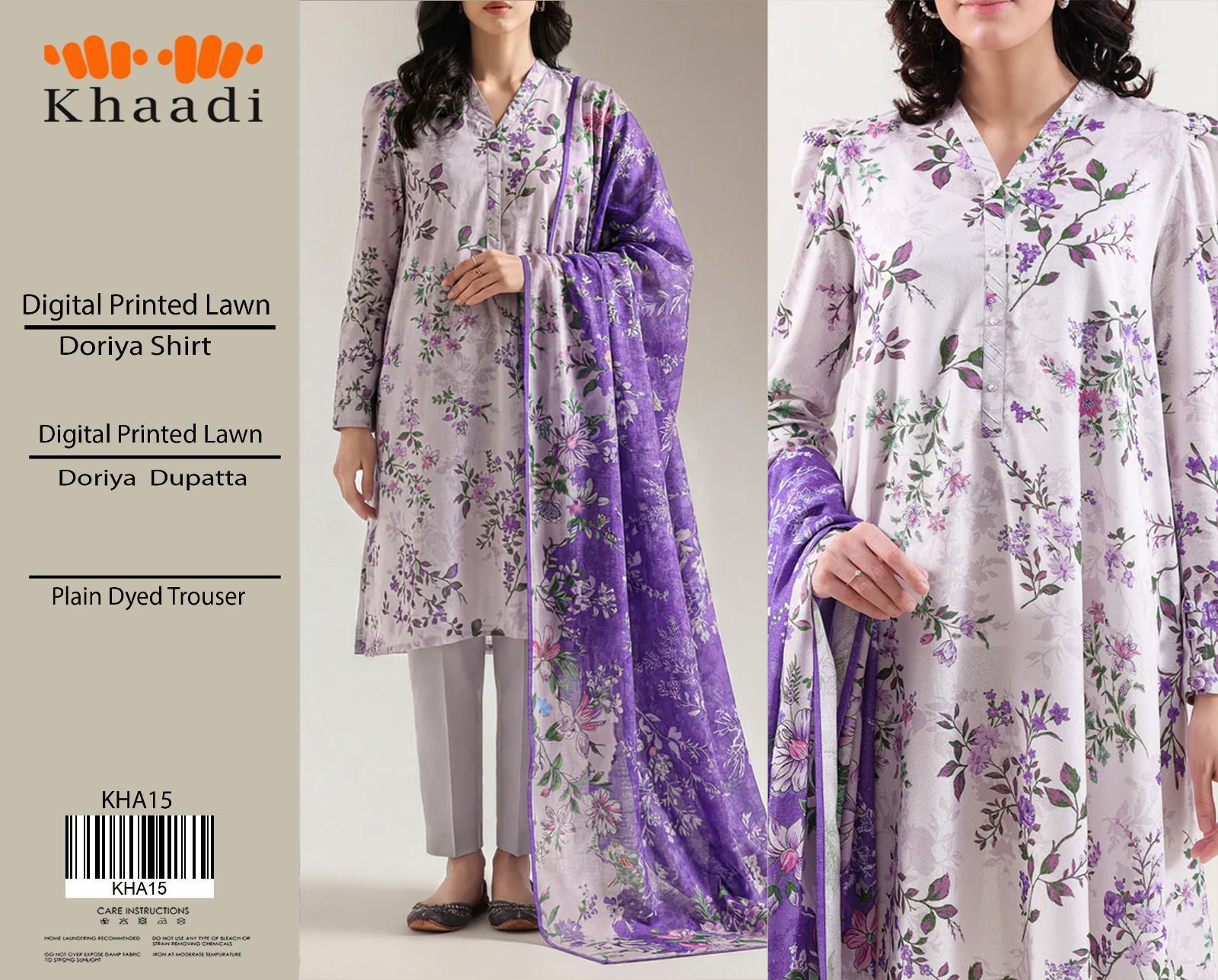 Khaadi Printed Lawn 3-Piece Un-Stiched