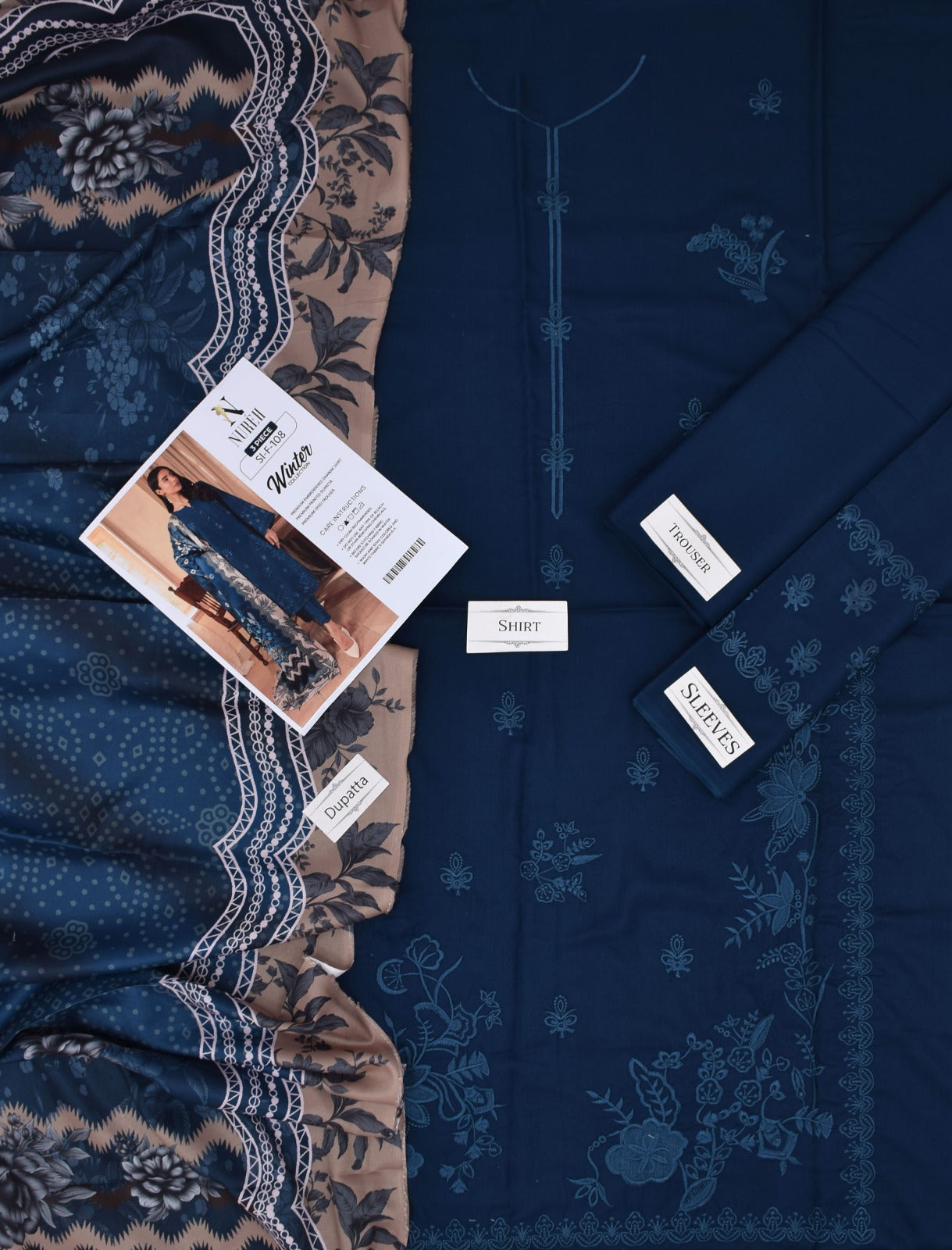 Nureh Winter Embroidered 3 Piece Unstitched
