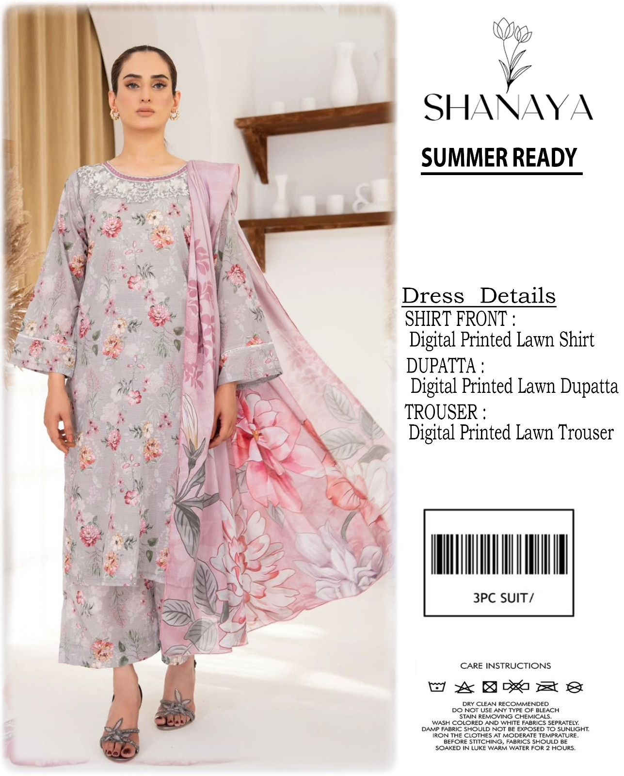 Shanaya Digital Lawn 3-Piece Unstiched