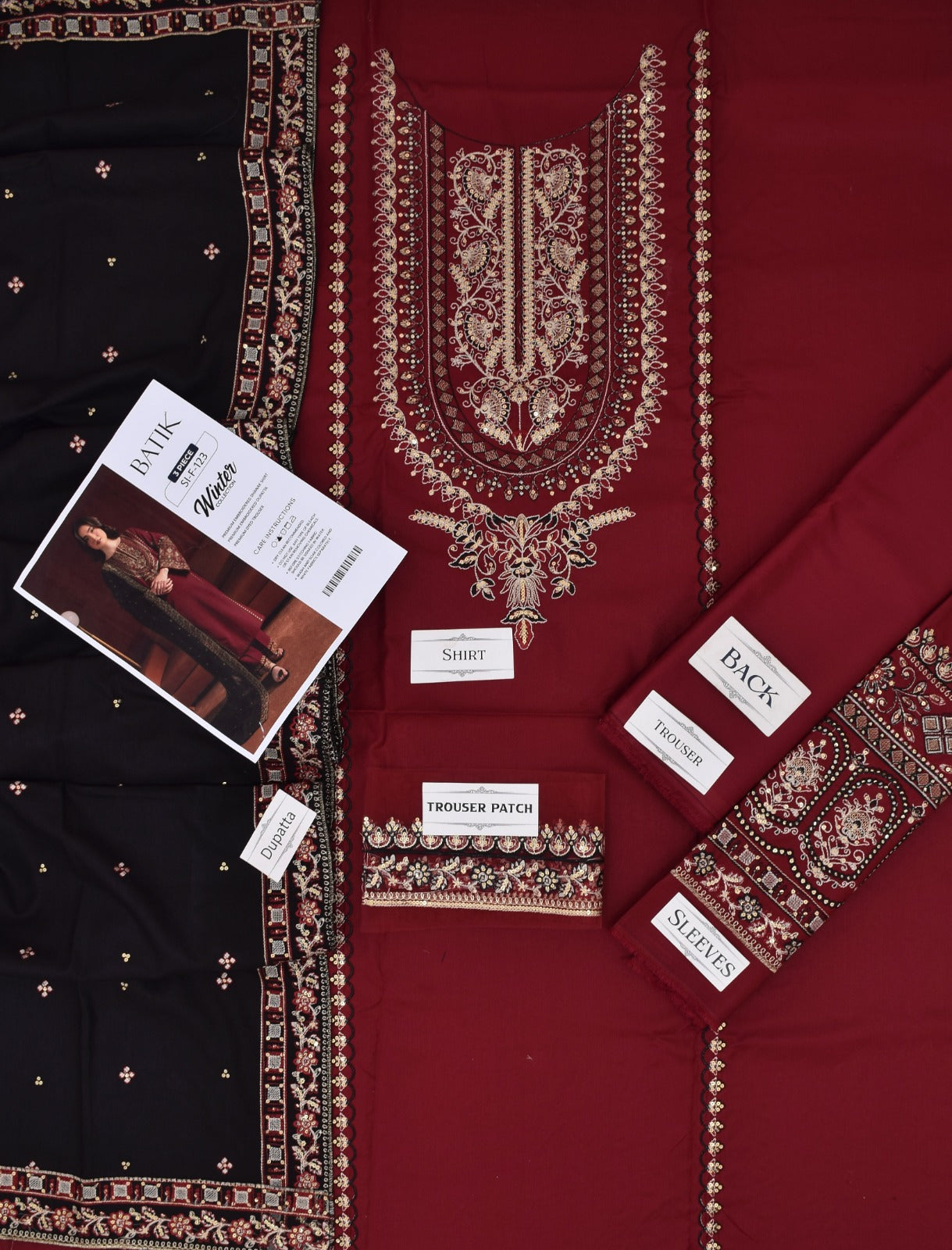 Batik Winter Embroidered 3 Piece Unstitched