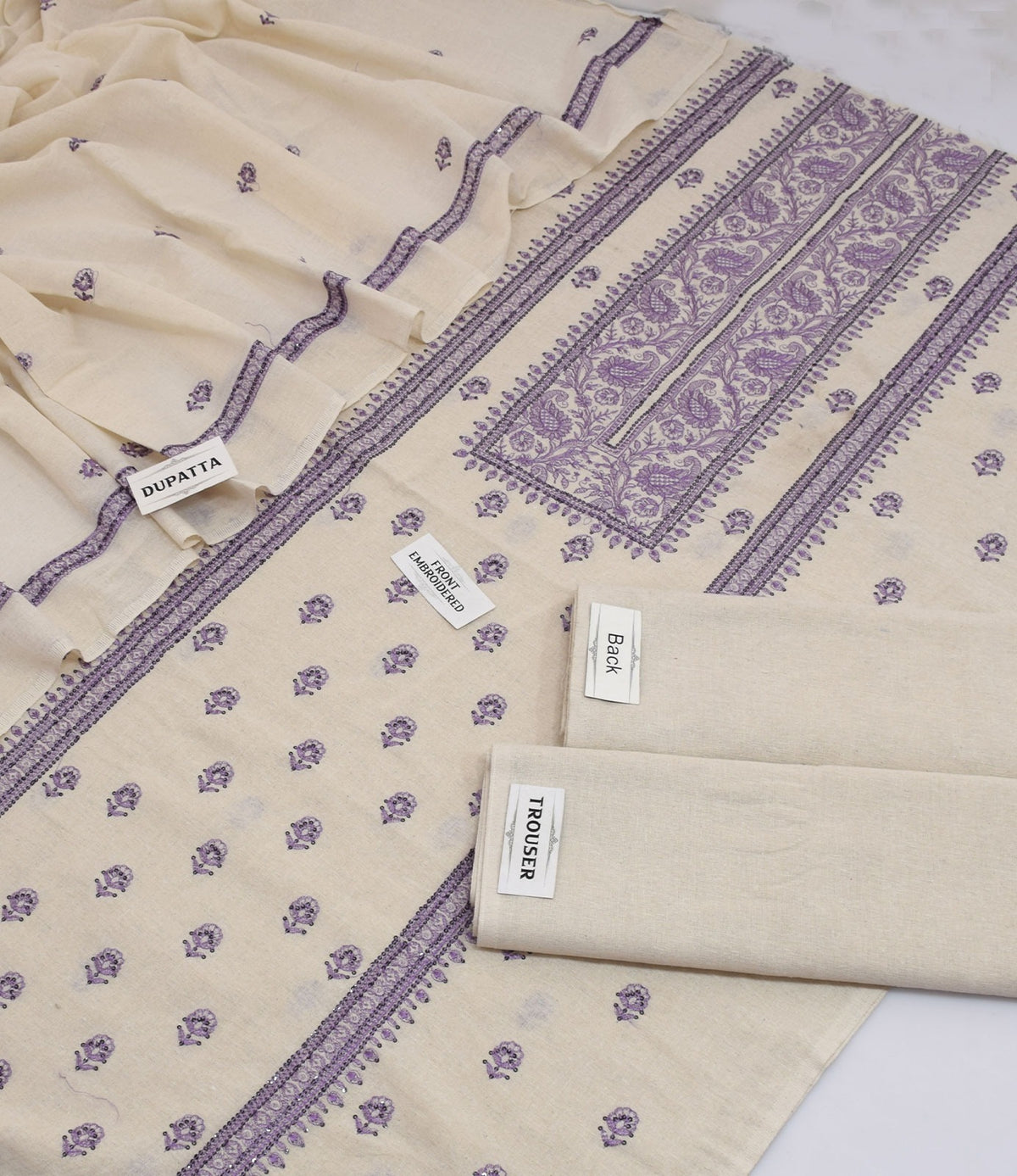 Bareeze Karandi Khaddar Embroidered 3-Piece Un-Stiched