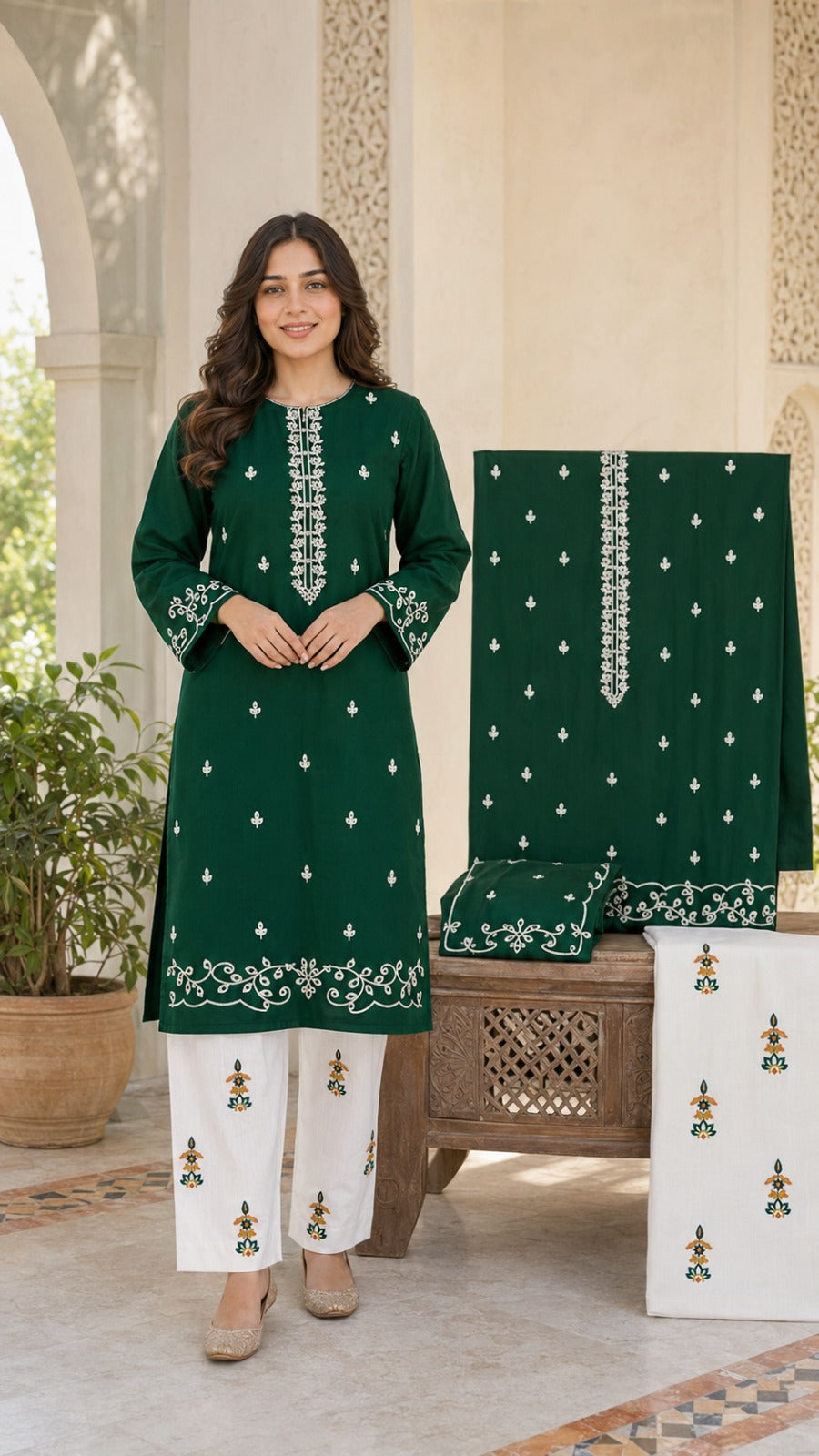 Luxury Lawn Embroidered 2PC