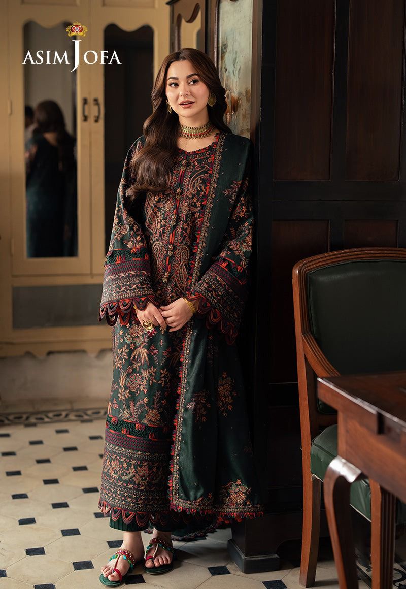 Asim JofaWinter Embroidered 3 Piece Unstitched