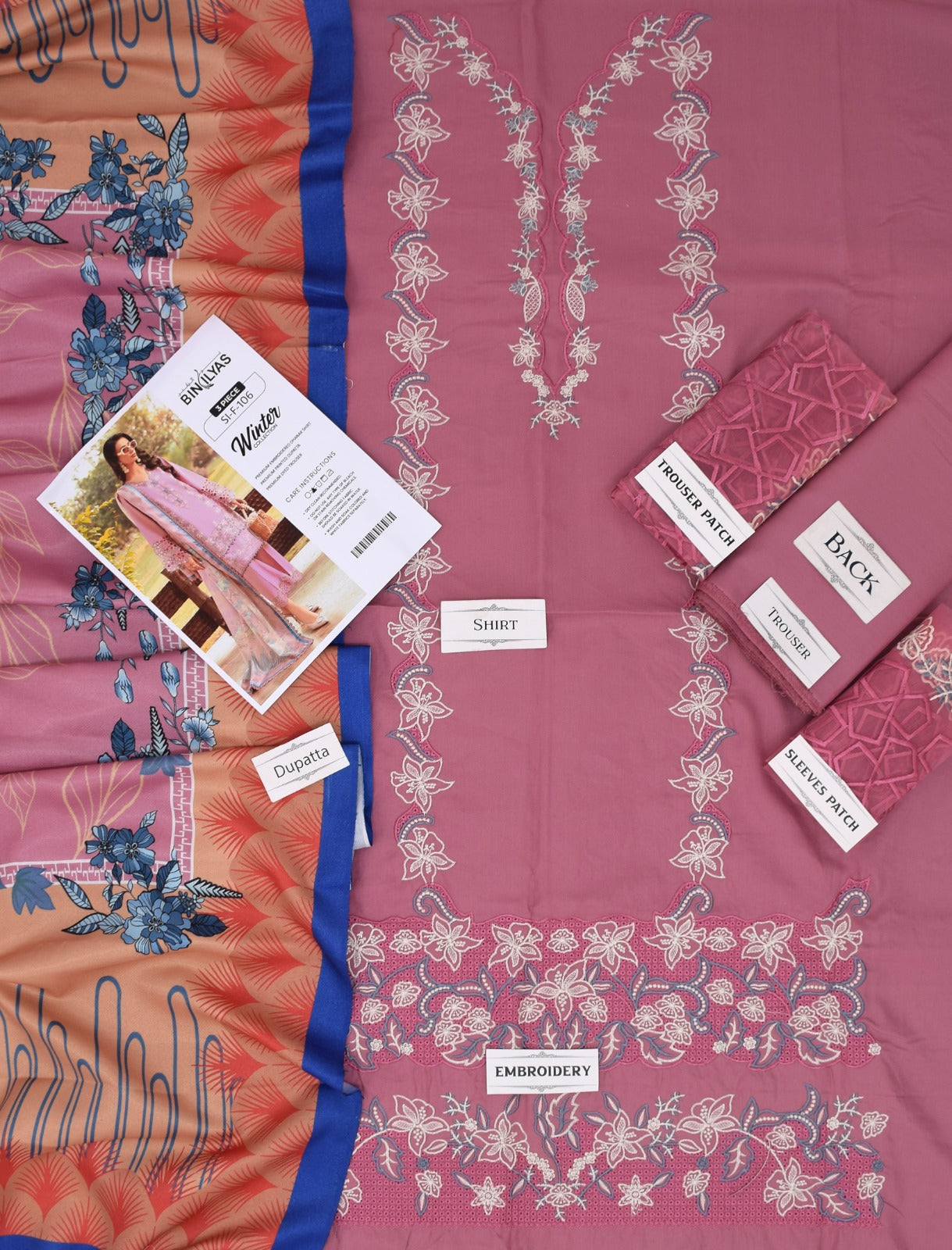 Bin ilyas Winter Embroidered 3 Piece Unstitched