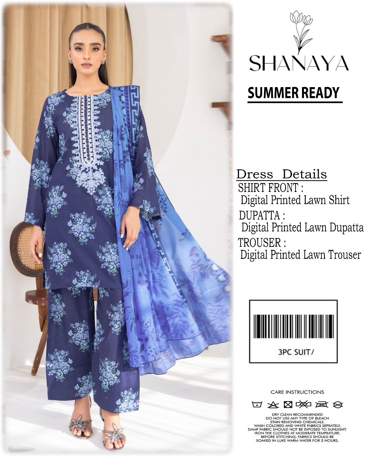 Shanaya Digital Lawn 3-Piece Unstiched