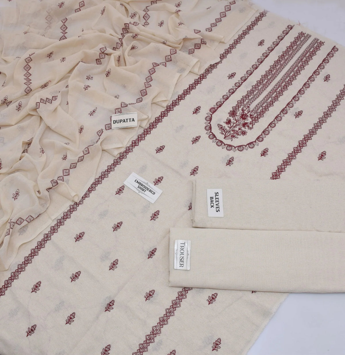 Bareeze Karandi Khaddar Embroidered 3-Piece Un-Stiched