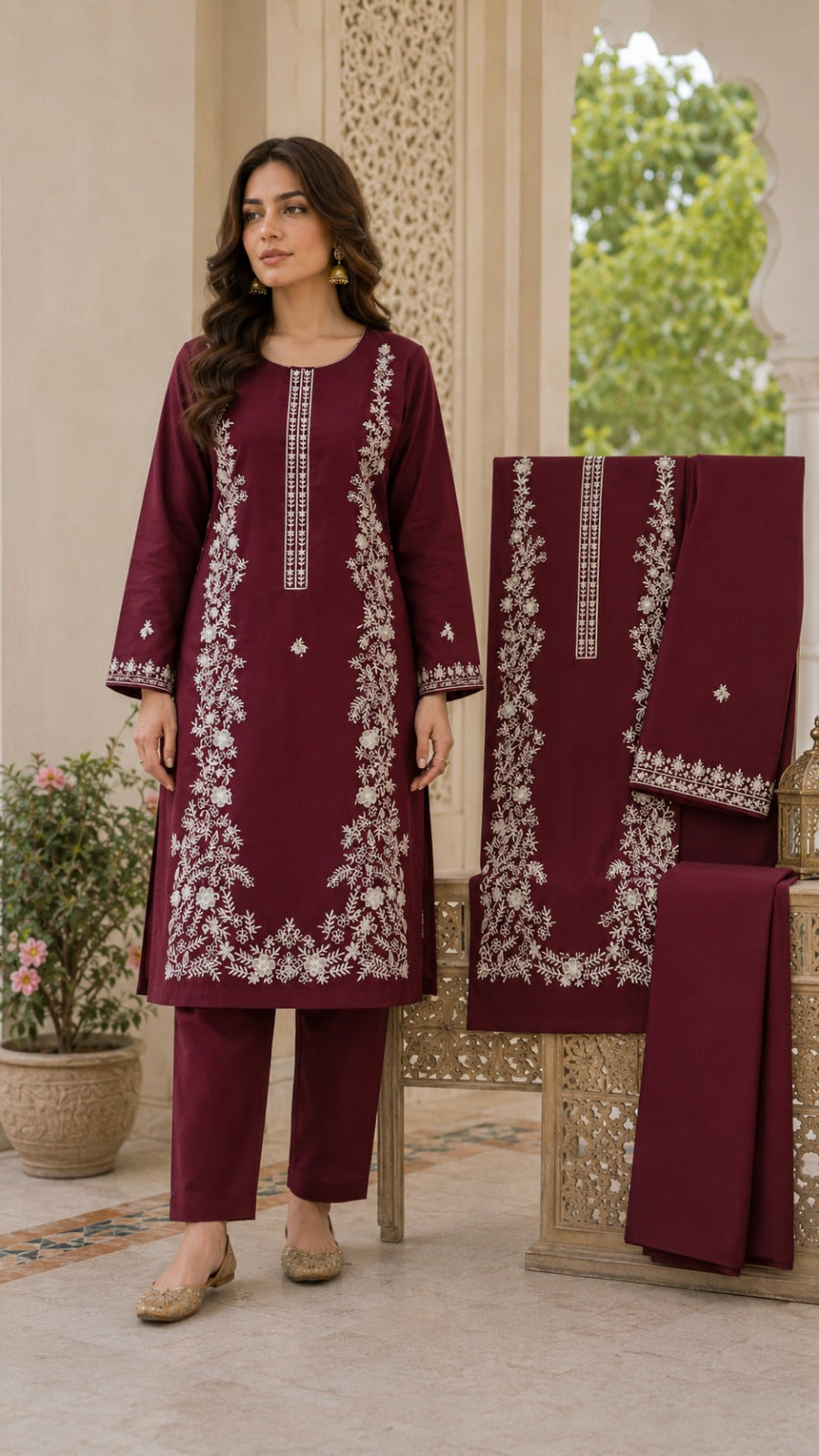Luxury Lawn Embroidered 2PC
