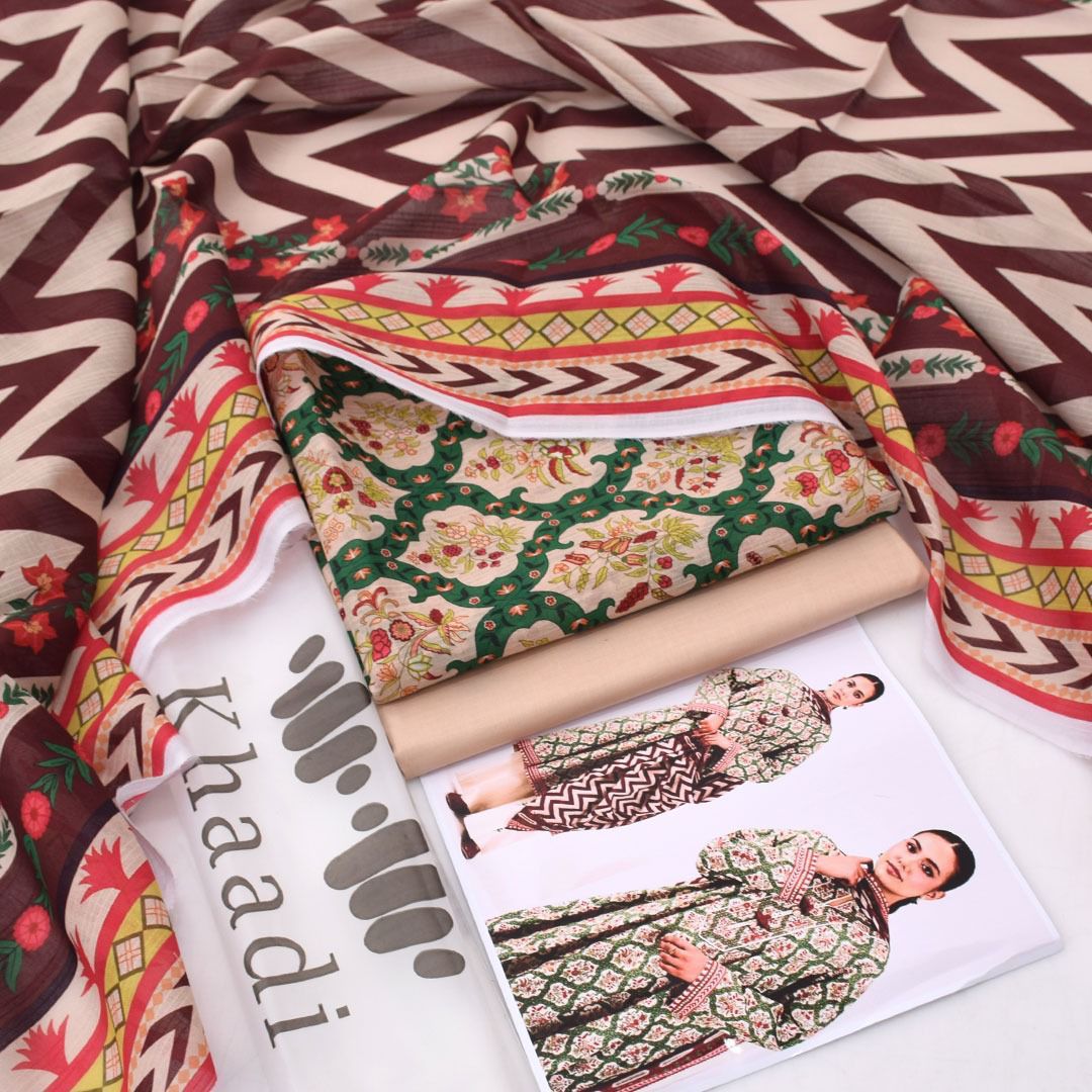 Khaadi Printed Lawn 3-Piece Un-Stiched