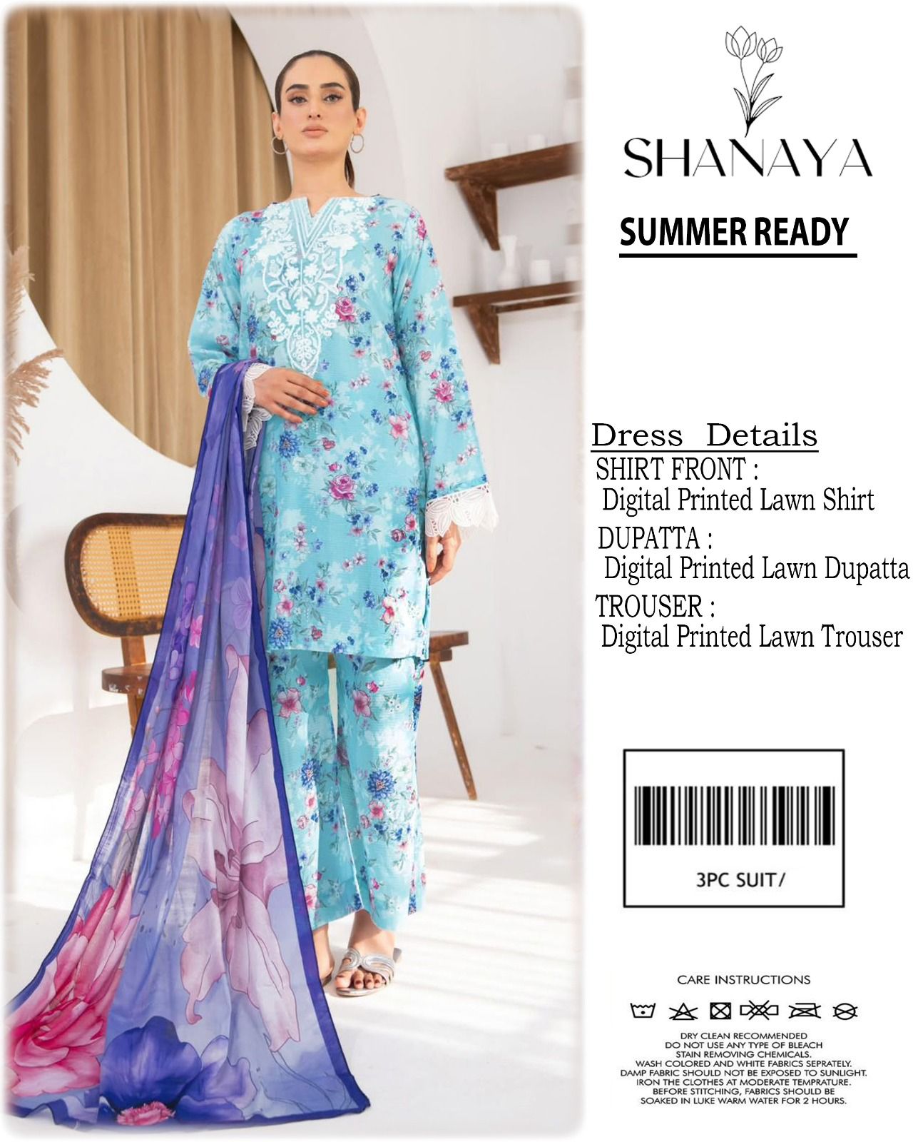 Shanaya Digital Lawn 3-Piece Unstiched