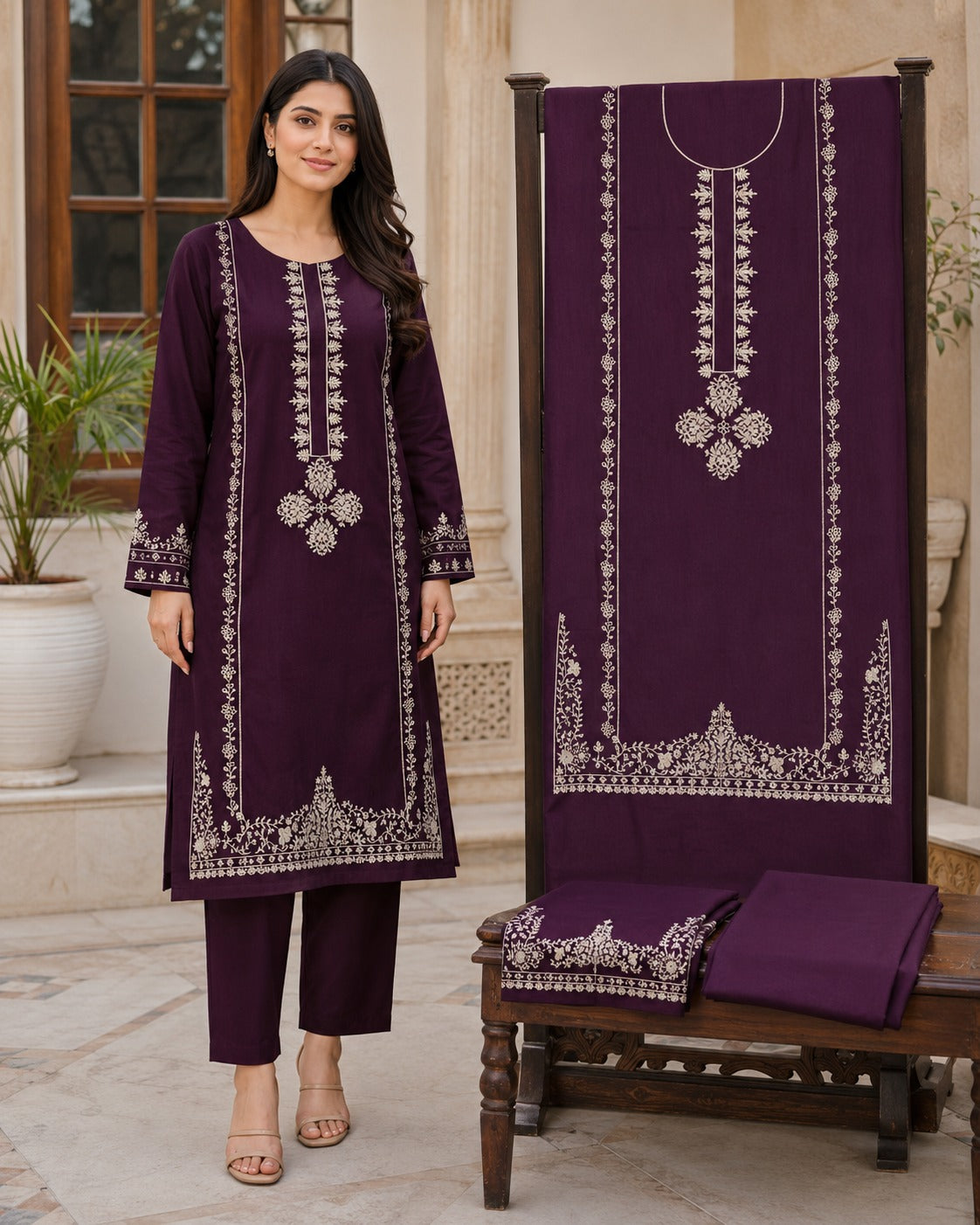 Luxury Lawn Embroidered 2PC