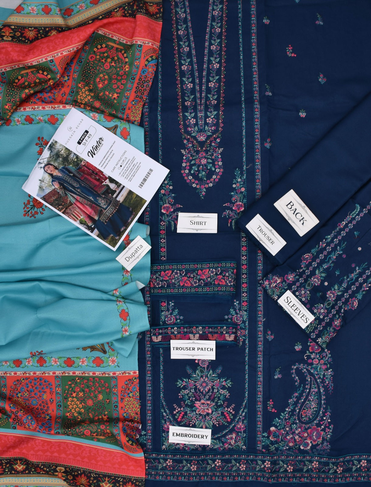 Hussain Rehar Winter Embroidered 3 Piece Unstitched