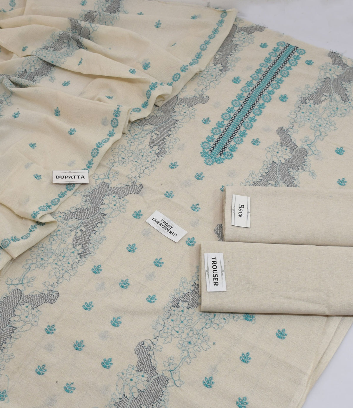 Bareeze Karandi Khaddar Embroidered 3-Piece Un-Stiched