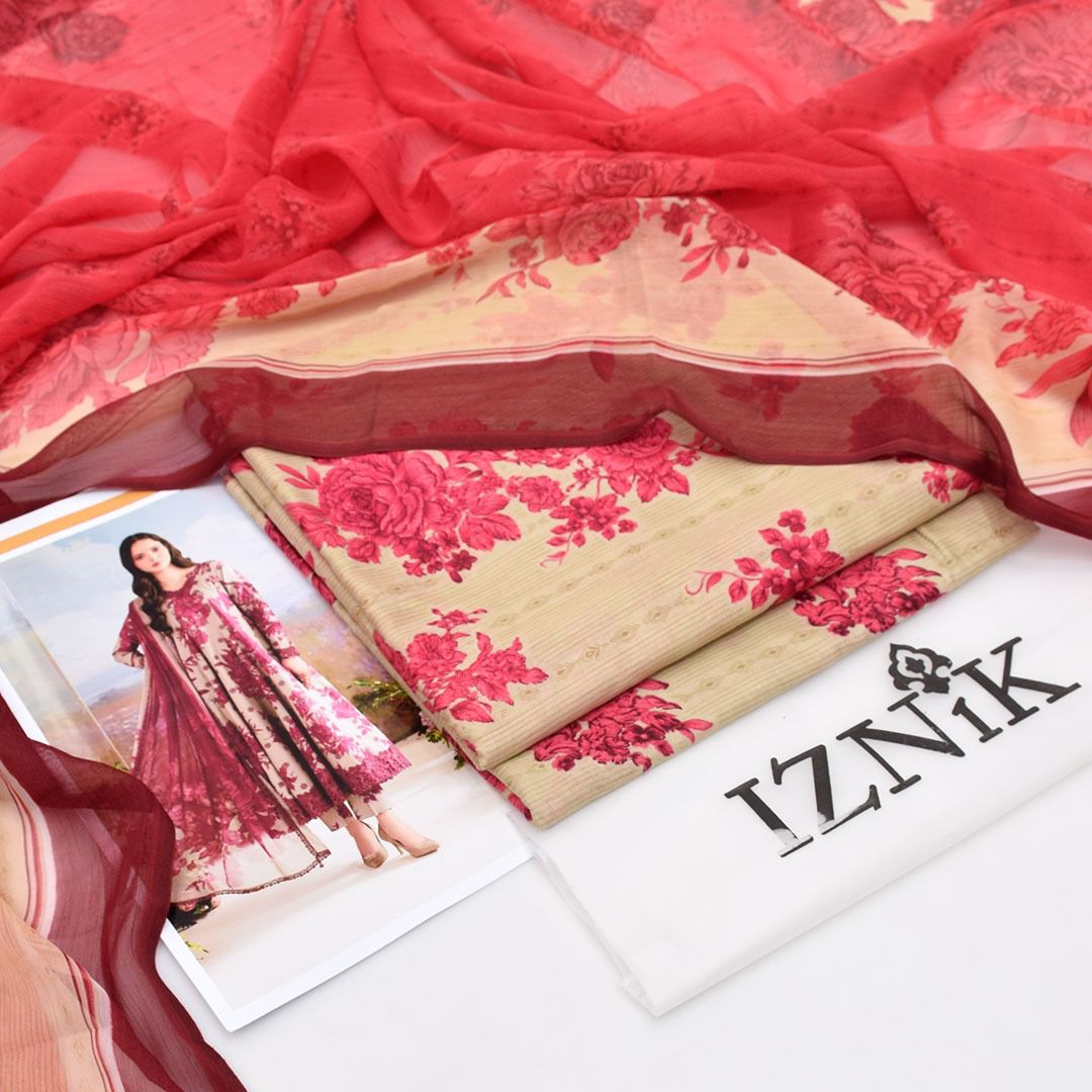 Iznik Lawn 3-Piece UnStiched